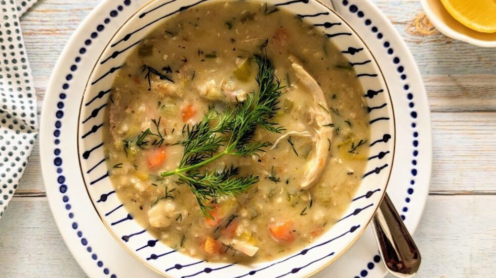 Chicken & Oat Avgolemono Soup Modern Mediterranean